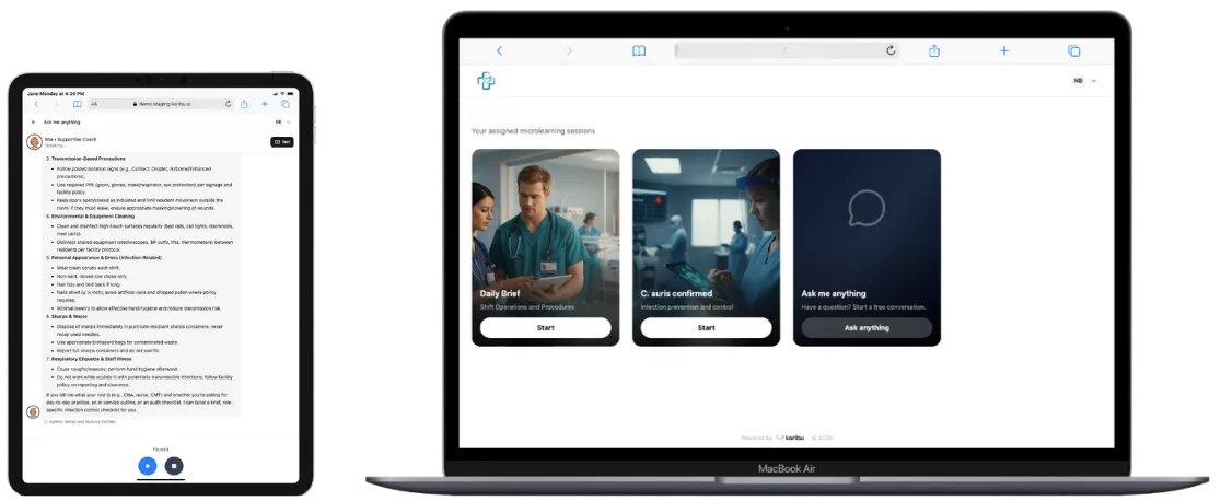 Karibu running on iPad and MacBook